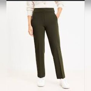 ANN TAYLOR LOFT WOMEN'S PULL ON POINTE PANTS IN OLIVE SIZE LARGE PETITE